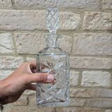 Old square cut crystal carafe with stopper 1l