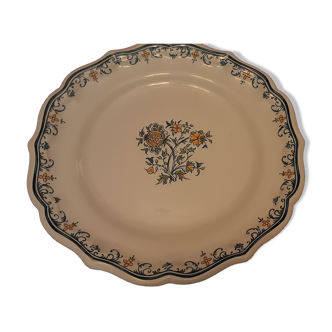 Plate faience of gien model moustier with pomegranate
