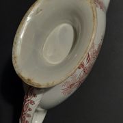 Saucière faïence décor rose marque V en creux XIXème
