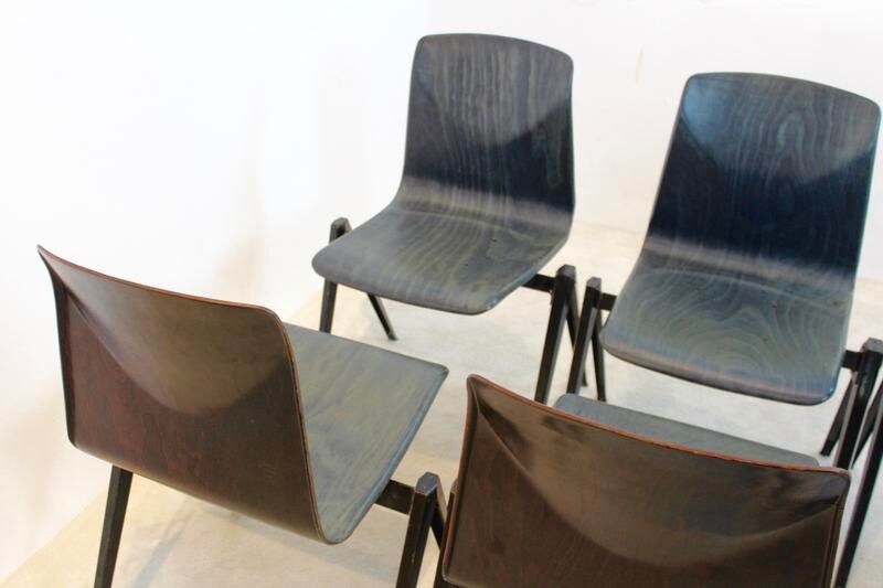 Stackable two-tone industrial dining chair Pagholz Galvanitas S22