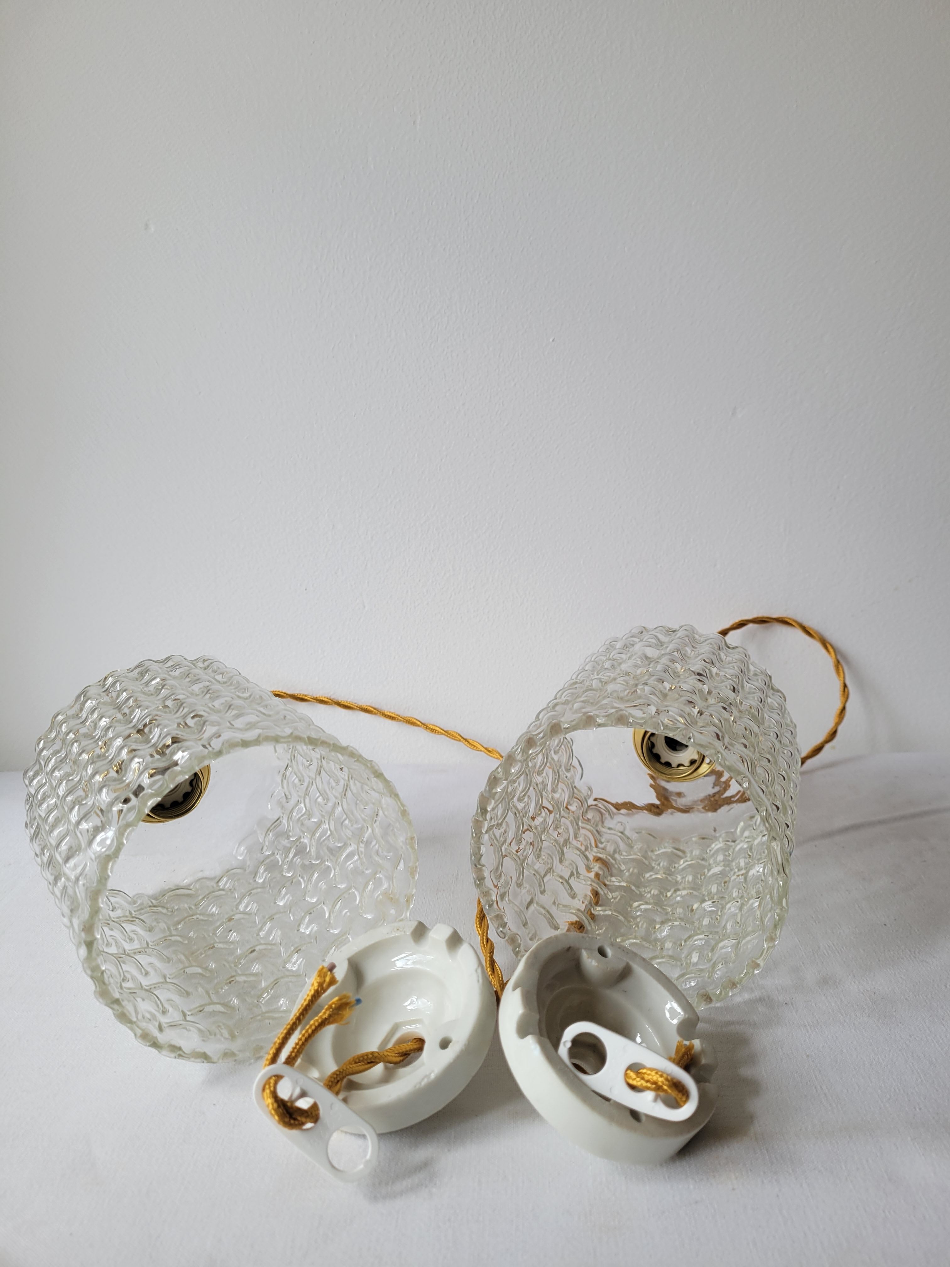 Duo de suspensions en verre moulé