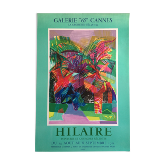 Original exhibition poster by camille hilaire, galerie 65, 1971