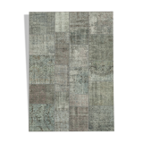 Handmade oriental contemporary 170 cm x 240 cm grey patchwork rug