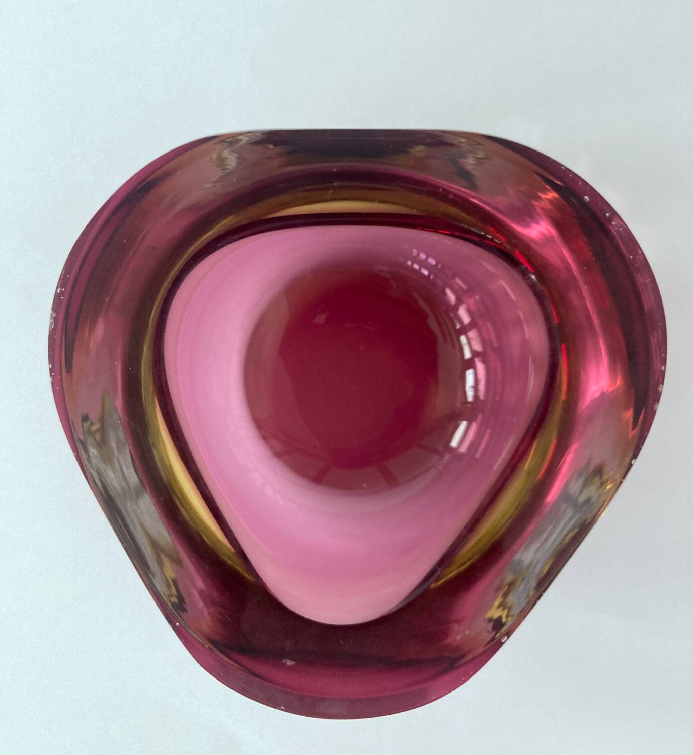 Purple and yellow Murano glass empty pocket