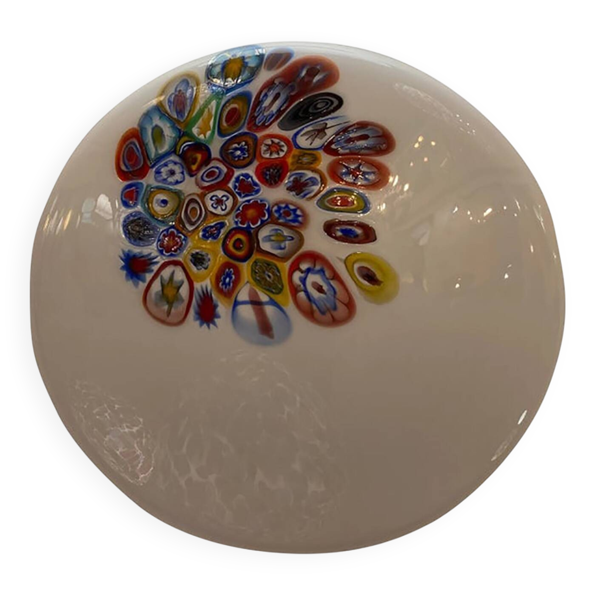 Murrine Sphere in Murano Style Glass With Multicolored Wall Sconce