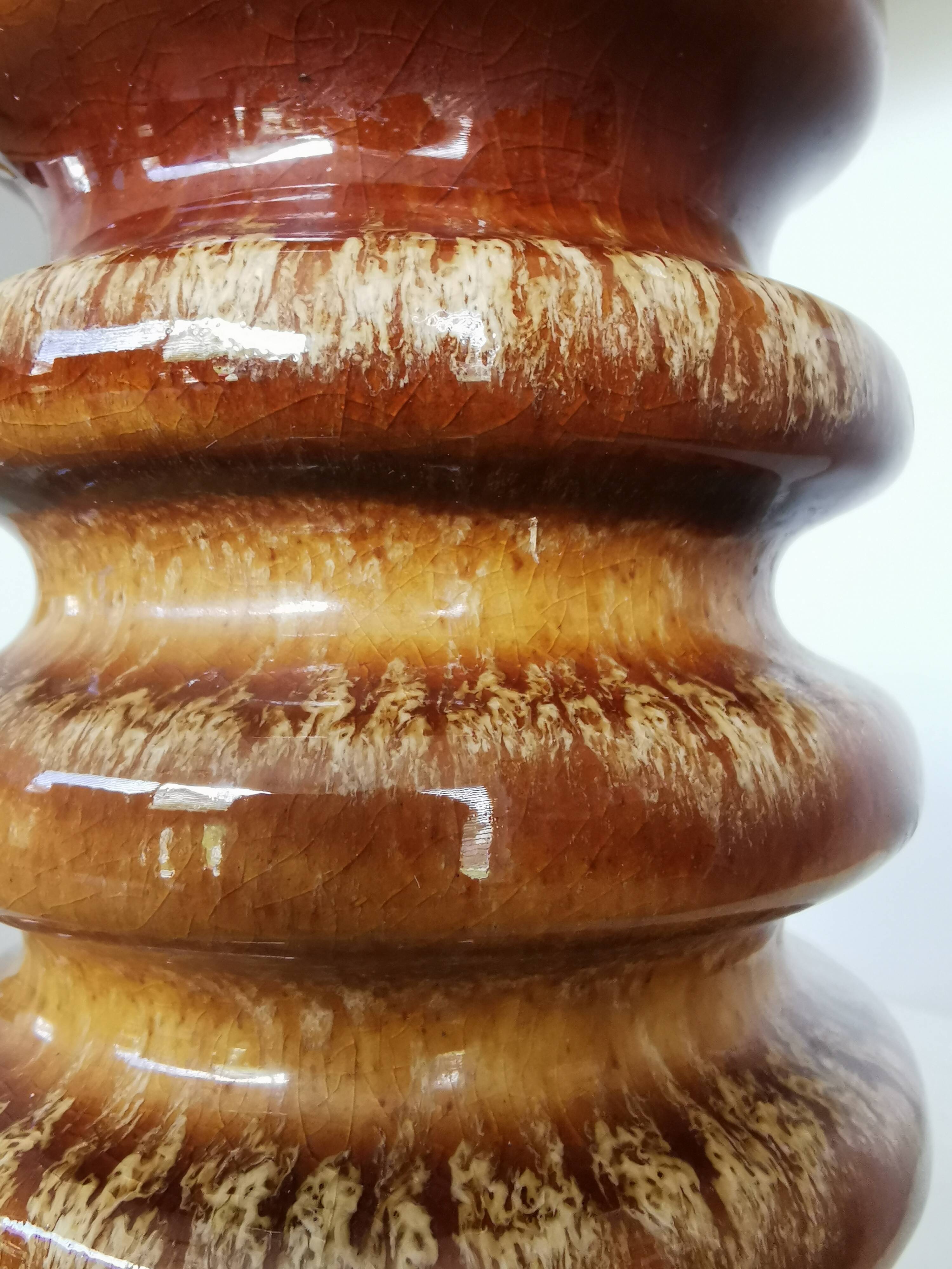 Vase vintage en céramique : poterie ouest-allemande des années 1970
