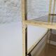 70s glass and gold metal TV stand coffee table