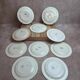 Set of 10 dessert plates Salins – Opaceline Jamier Green – vintage checkered
