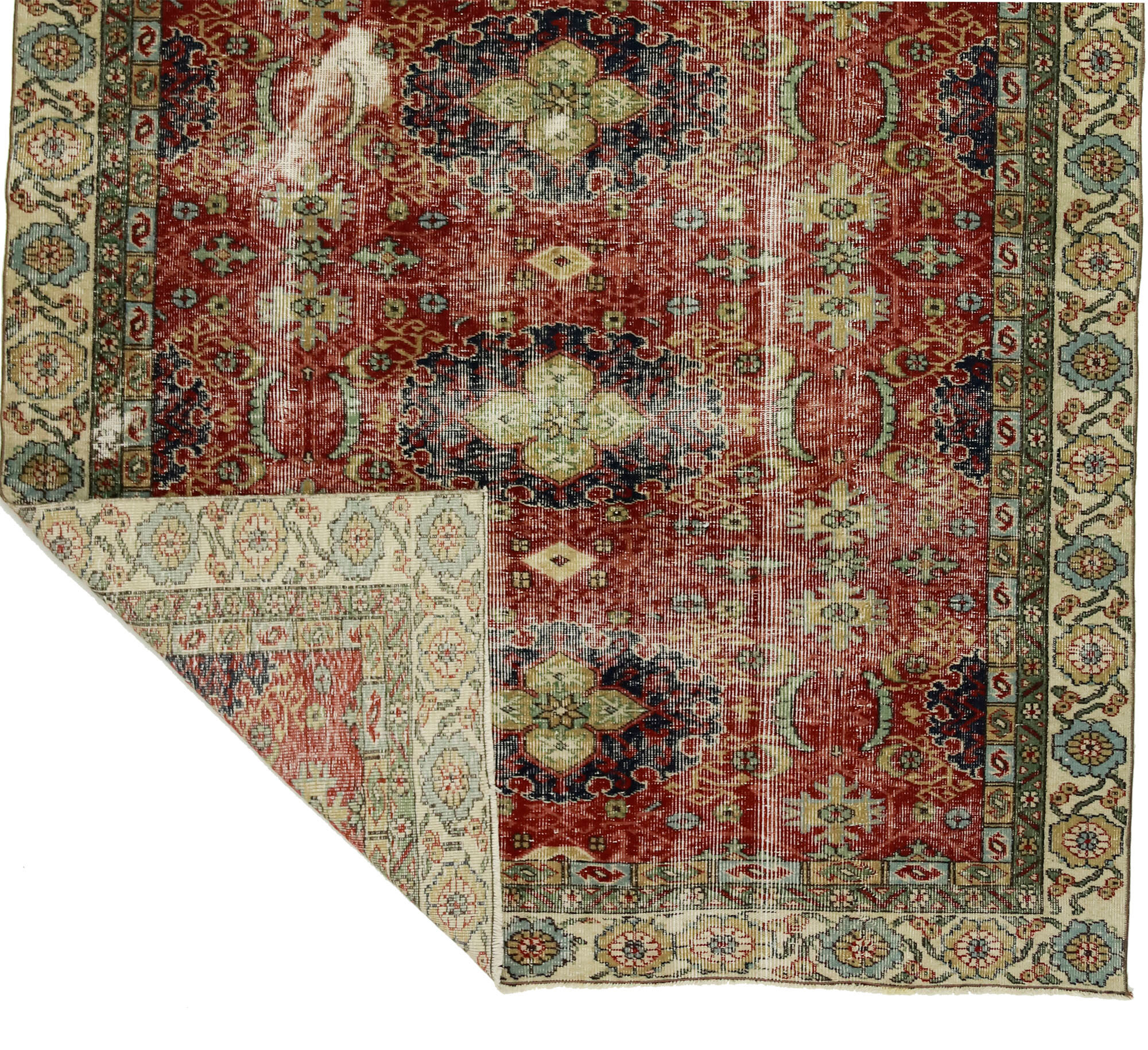 Anatolian handmade vintage rug 276 cm x 174 cm