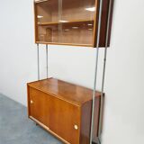 Vintage wall unit bookcase cabinet 1960s