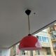 Vintage hanging lamp in red opaline of the 50/60