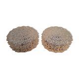 Lot of 2 ceiling in cast glass