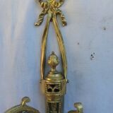Pair of brass double wall light