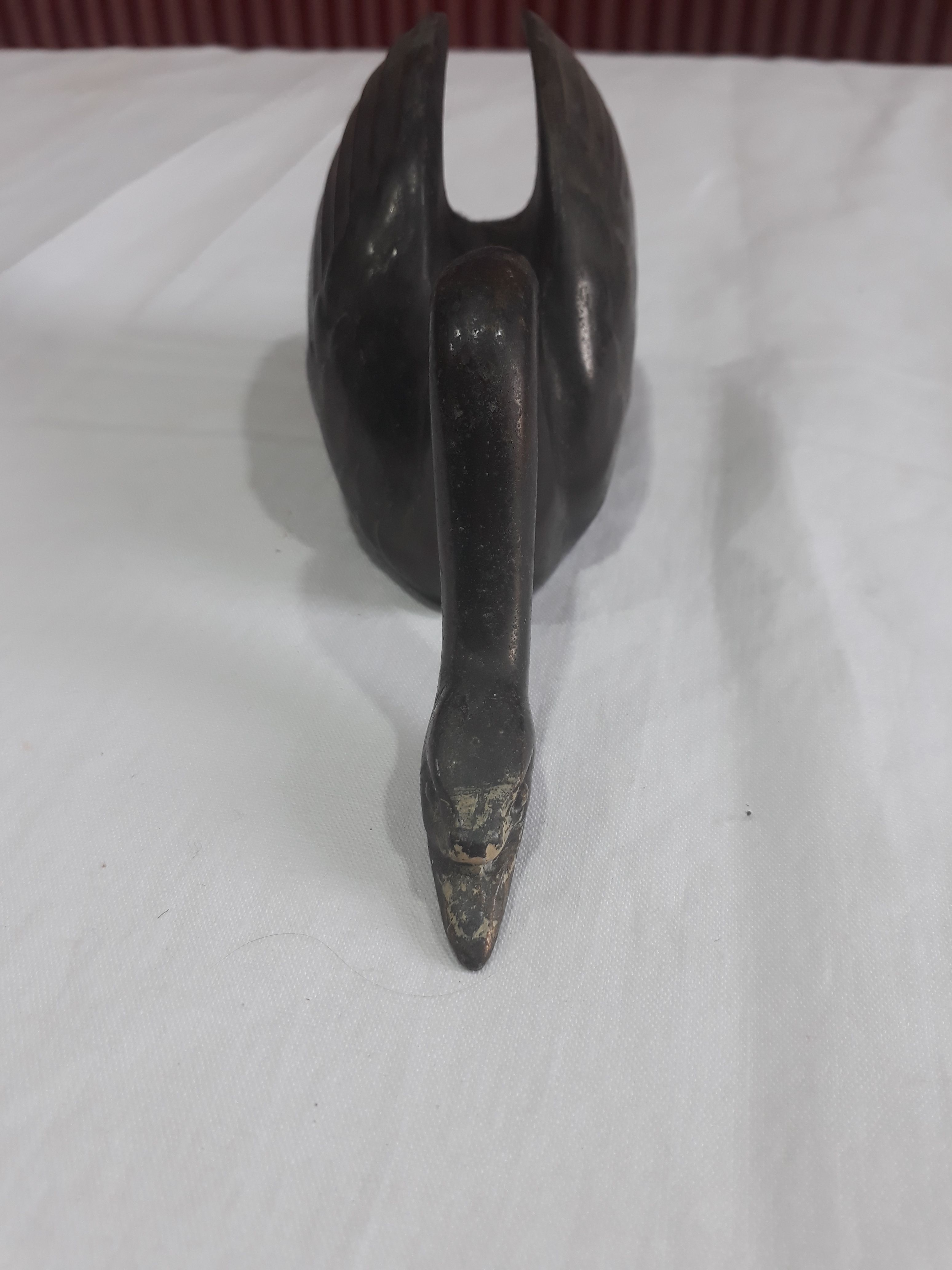 Old mail carrier swan (towel holder or letter holder) made of metal