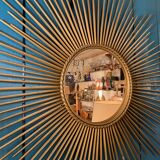 large format brass sun mirror