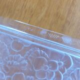 Serving dish in art deco frosted glass