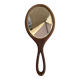 Hand-facing wooden mirror