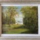 Tableau HST "The Animated Park of the Château" Malmaison Rueil Bois Préau 19th Century