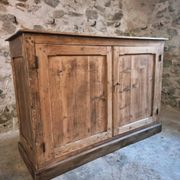 Antique French work cabinet in pine with two doors – rustic country style