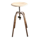 Vintage industrial stool, Metal and Wood