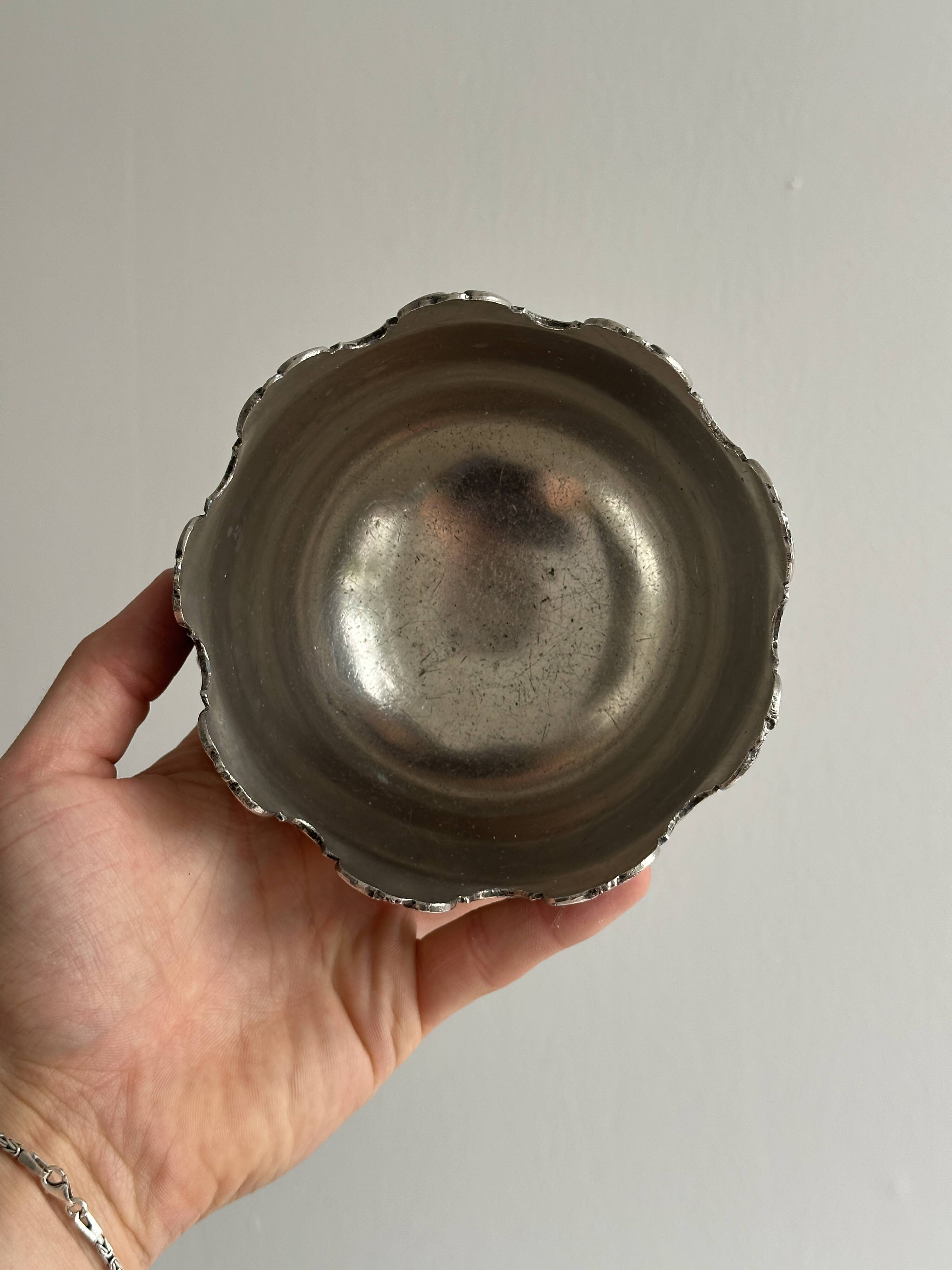 Shiny silver metal cup
