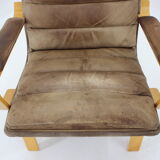 1970s Pair of Yngve Ekström "Contino" Leather Armachair,Sweden