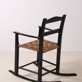 Fauteuil à bascule du début du 20e siècle avec siège en gazon, Danemark