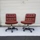 Pair of leather armchairs of the 60s 70s
