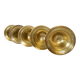 Mid-century set of 5 brass candlesticks by Lars Holmström, Arvika, Sweden.