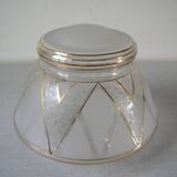 Old 1950s globe lampshade in glass and gilding retro chandelier lighting