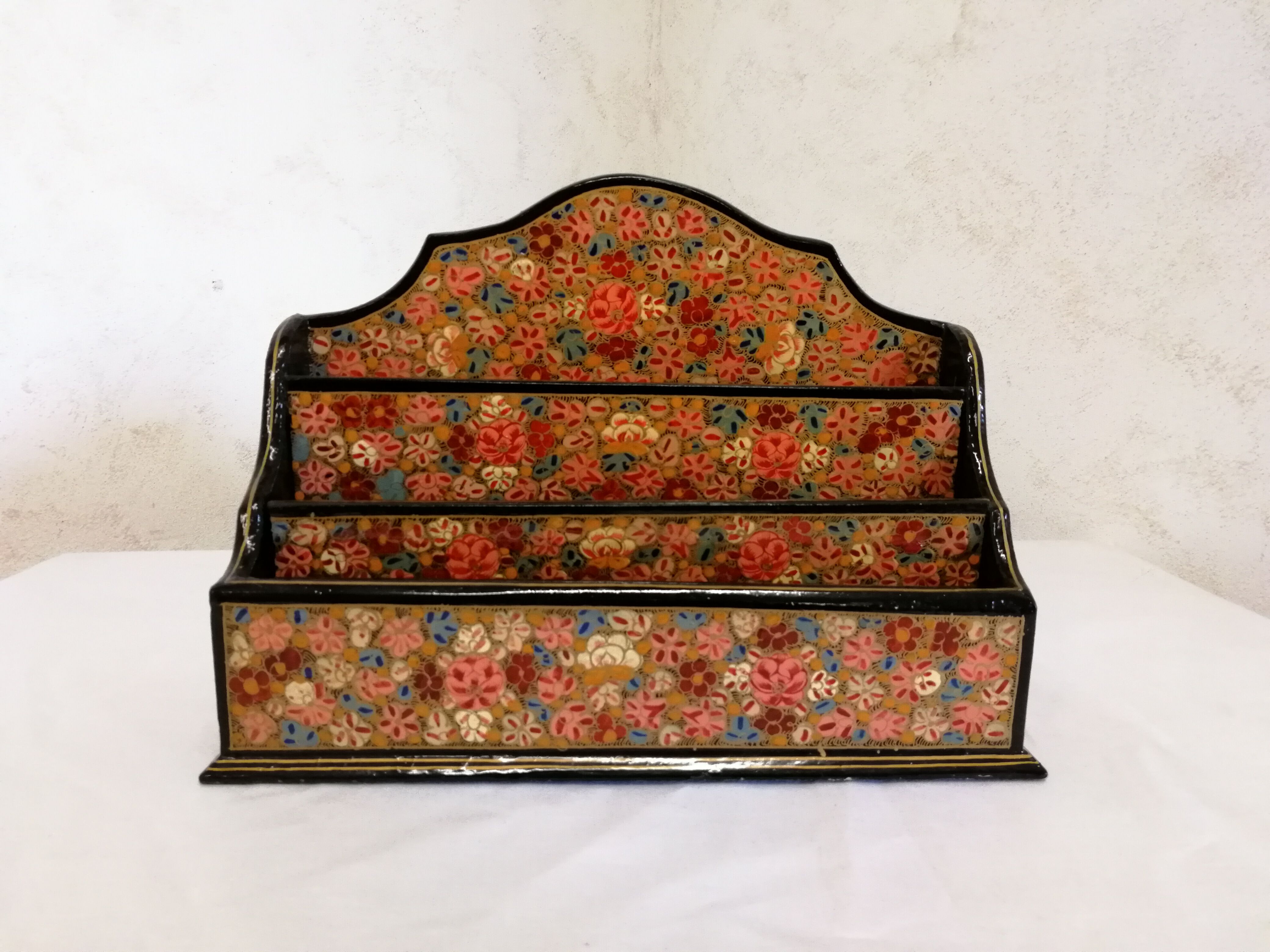 Old floral letter holder