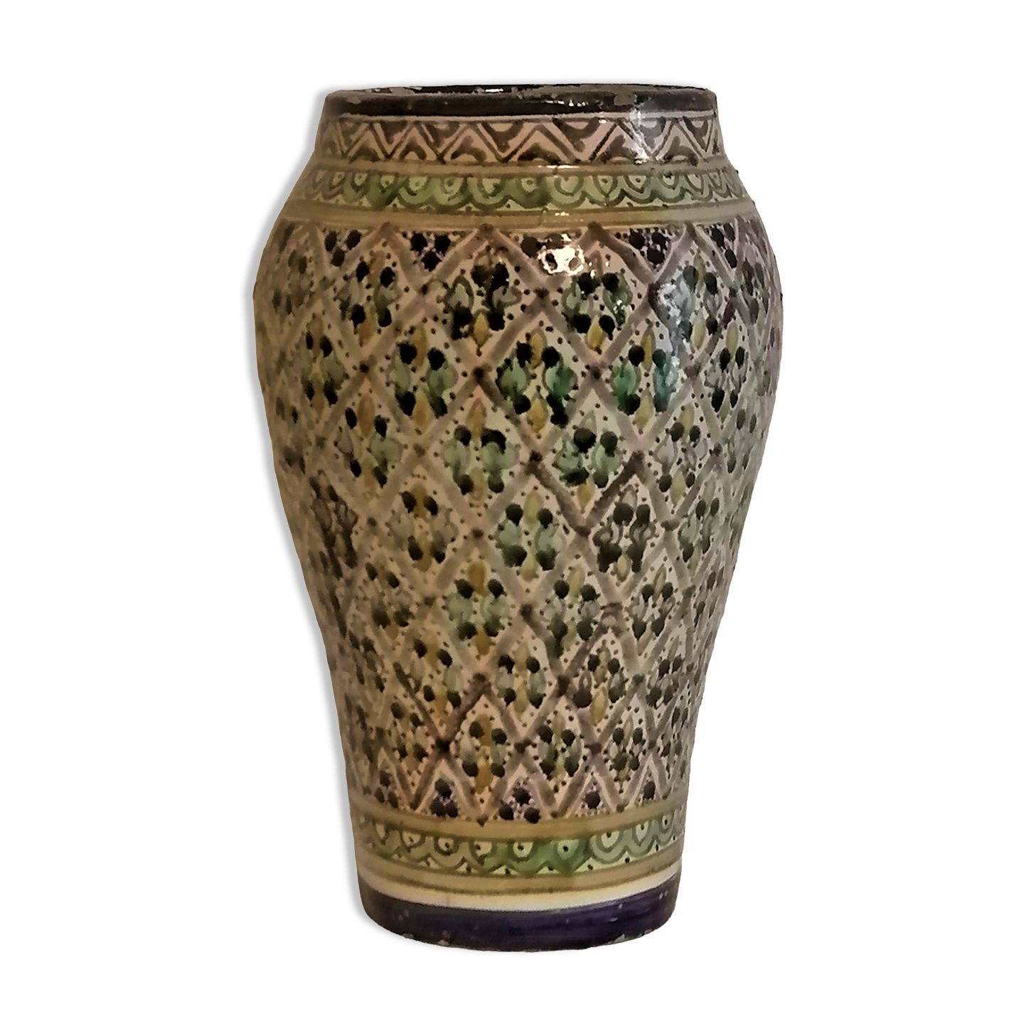 Tunisian vase mid-twentieth century. Nabeul. Signature.