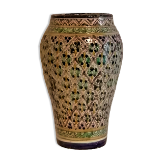 Tunisian vase mid-twentieth century. Nabeul. Signature.