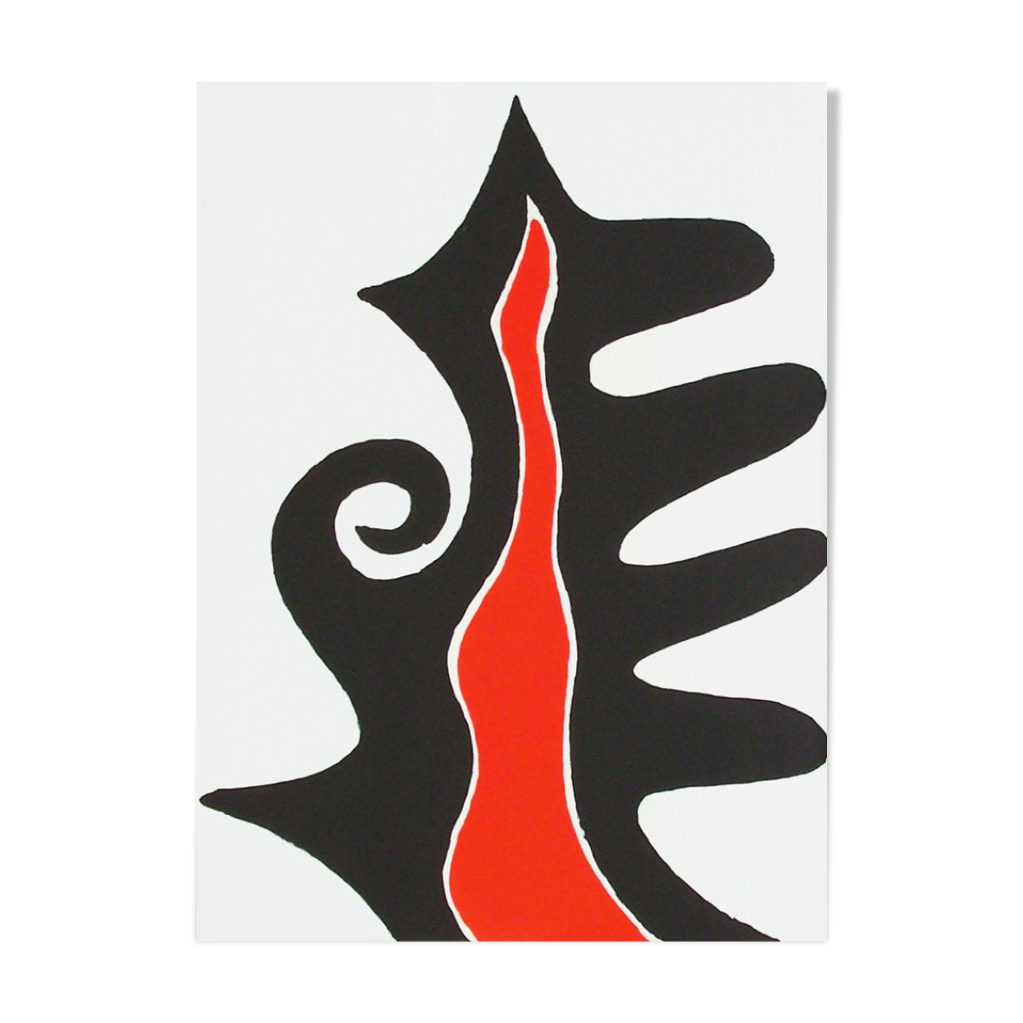 Alexandre calder flamme intérieur lithograph 1973