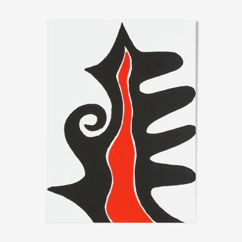 Alexandre calder flamme intérieur lithograph 1973