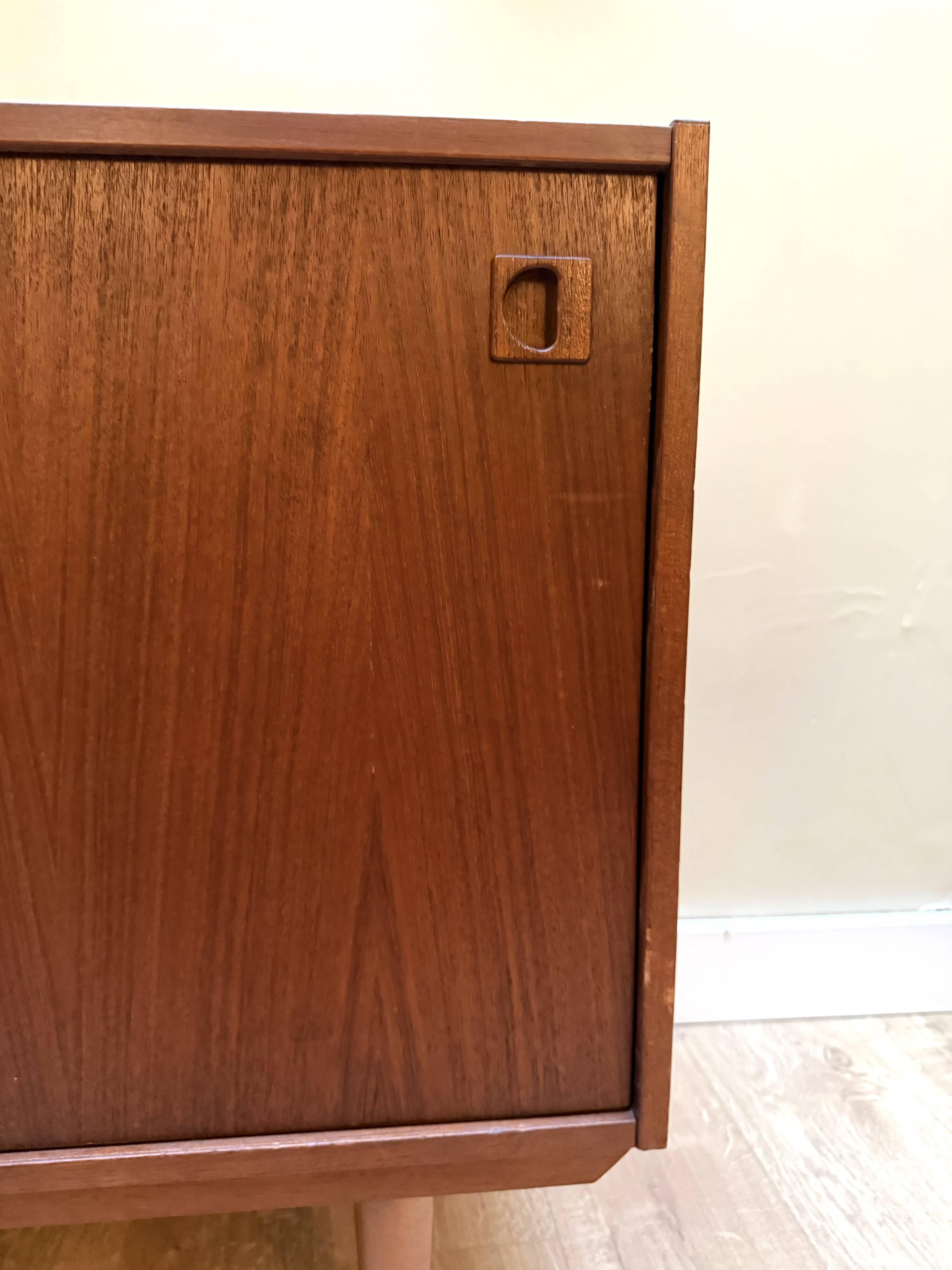 Small vintage Scandinavian teak sideboard