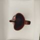 Pichet Vallauris vintage glazed ceramic with red drip design from the 1960s.