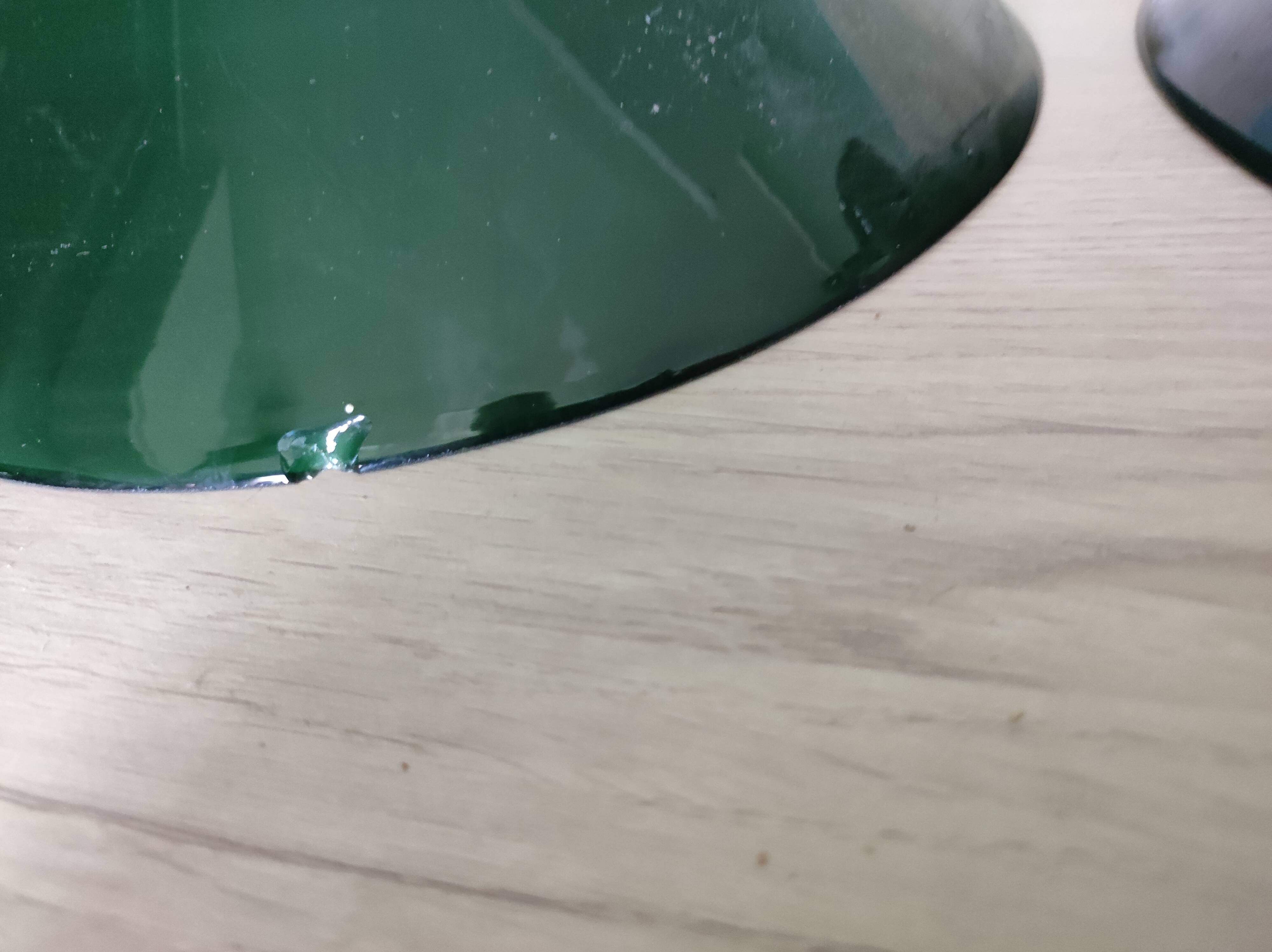 Lot 2 abat jour verre opaline vert