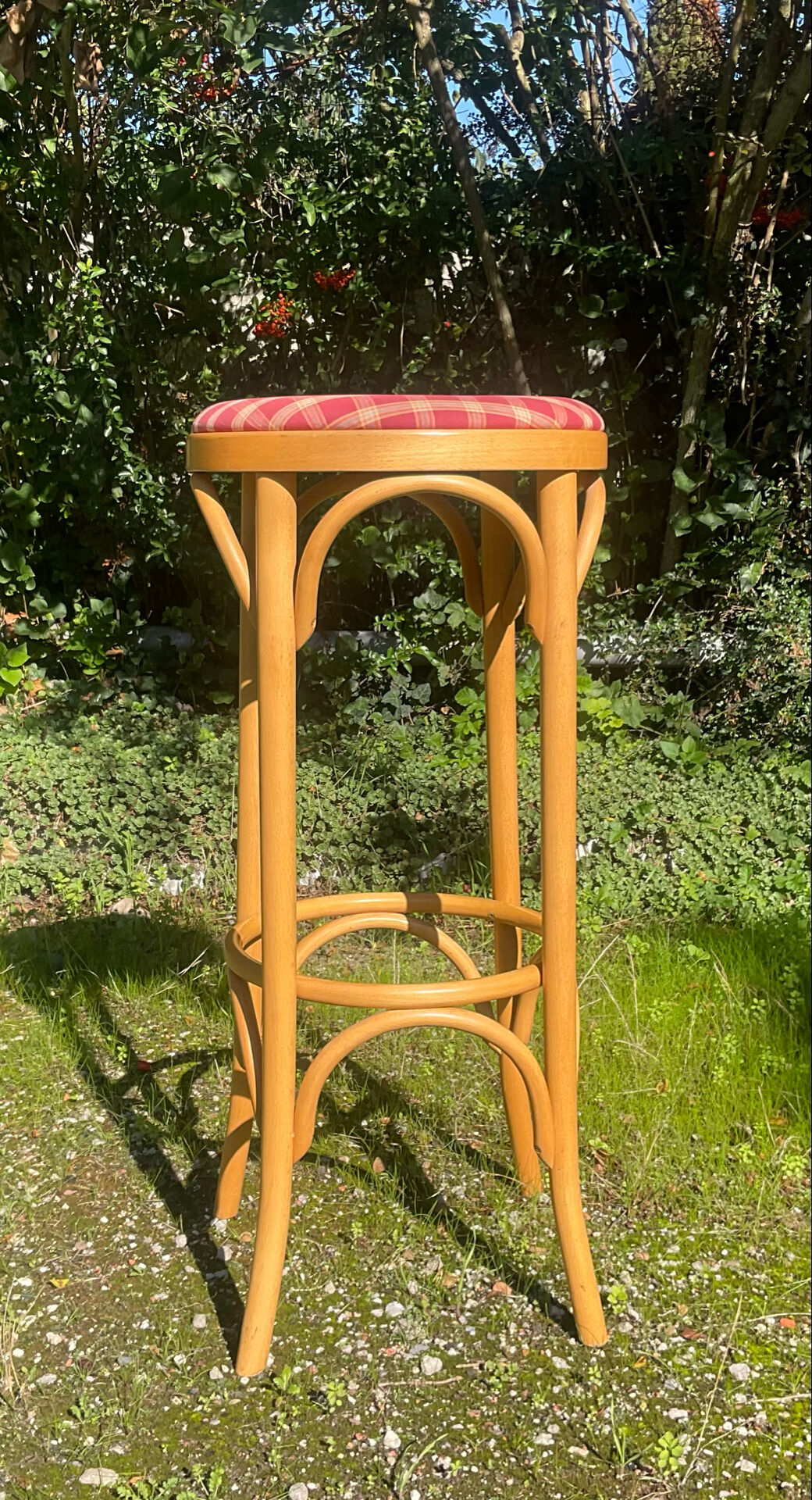 Vintage rattan bar stool from the 70s.