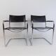 Matteo grassi mg5 set of 2 leather cantilever chairs