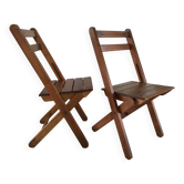 Folding chairs "by the wood fire"