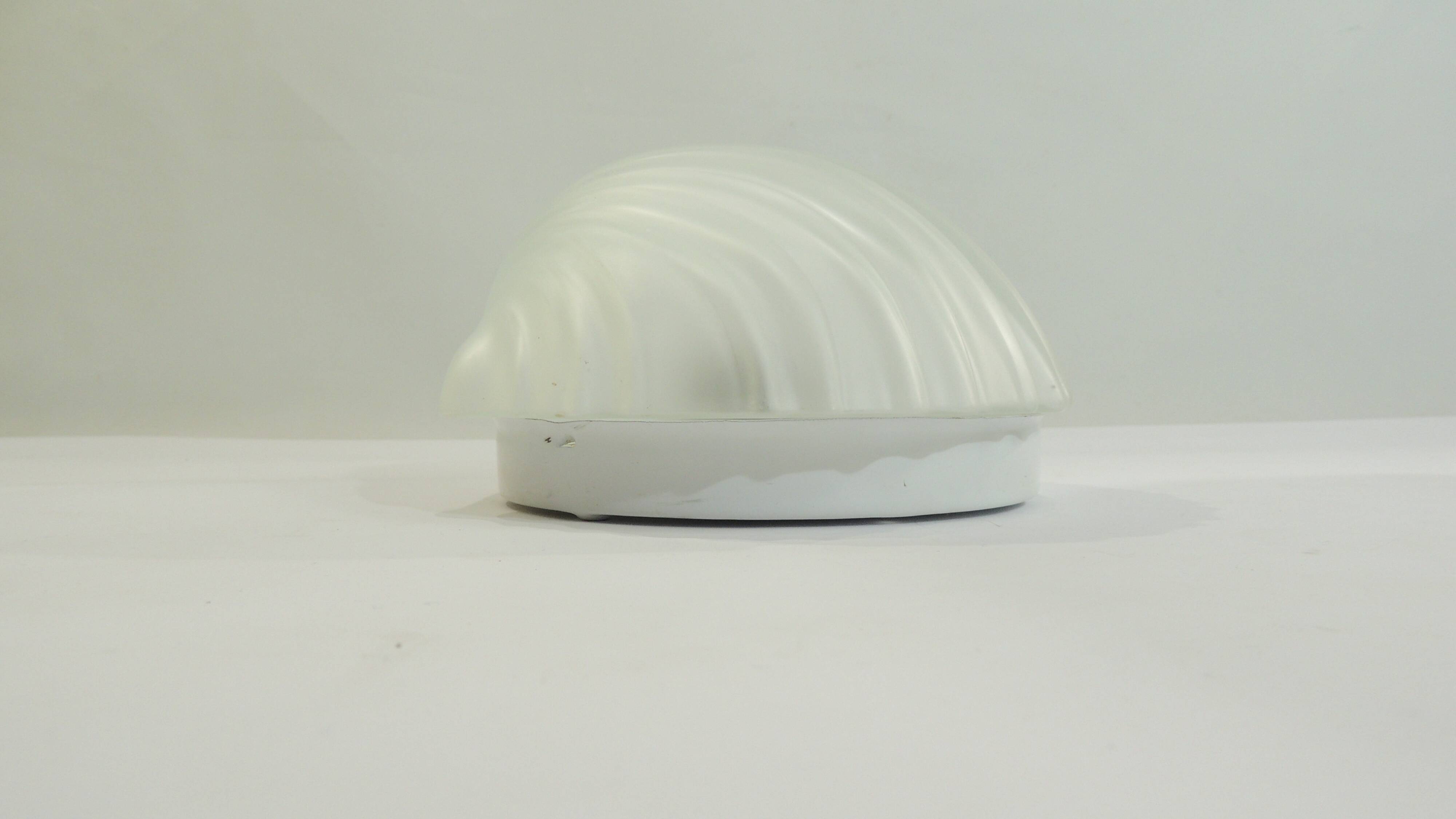 Vintage white opaline glass shell wall light – Ann wall lamp