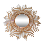 Mirror sun rattan years 60 - 80x80 cm