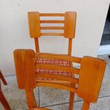 4 Cruége style  chairs, rare vintage wicker model