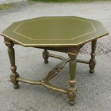 Octagonal Table in Louis XIII Style – Signature Makeover in Olive Green & Gold