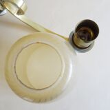 Five-armed chandelier made of brass and glass