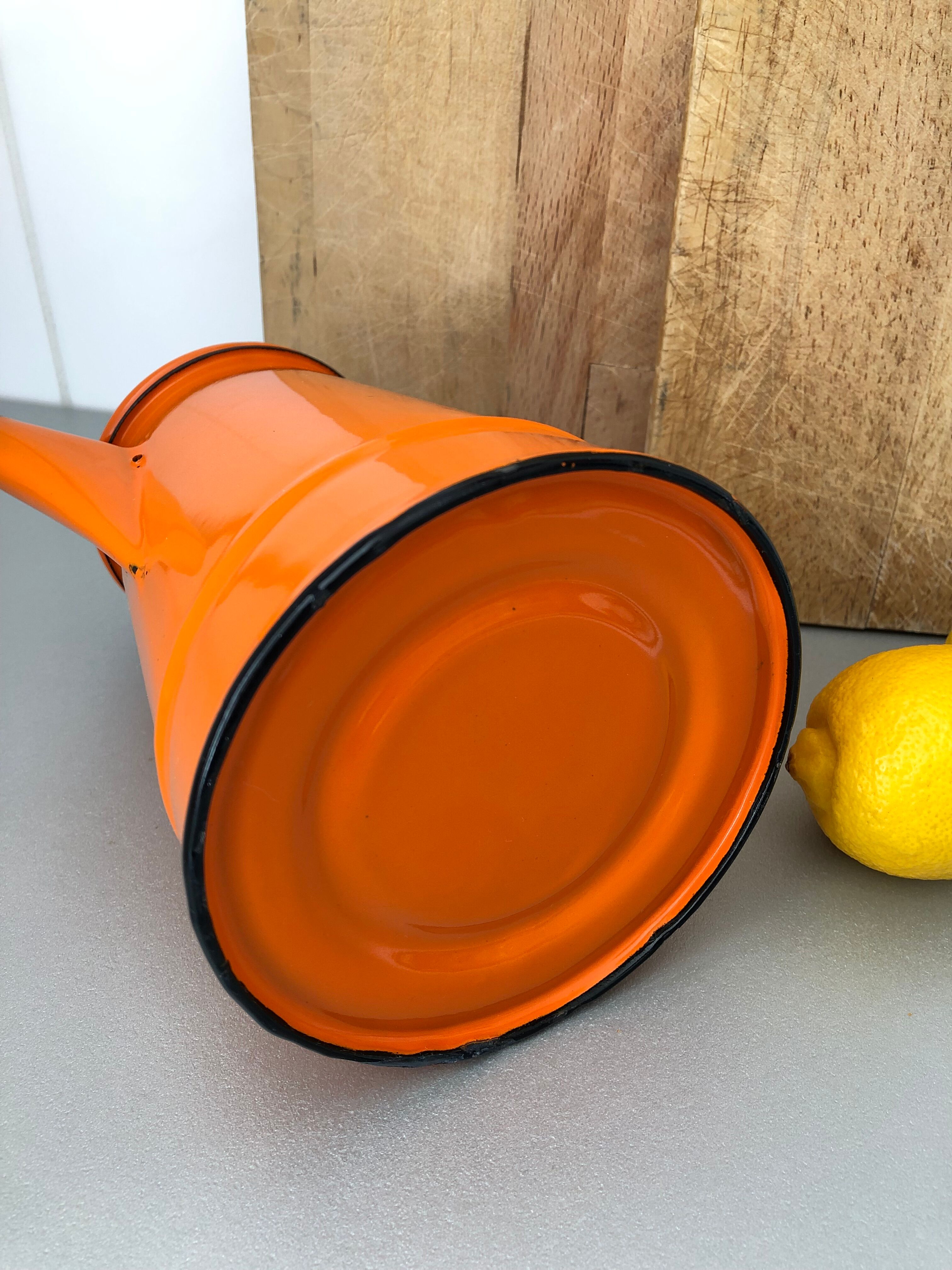 Orange enamelled coffee maker