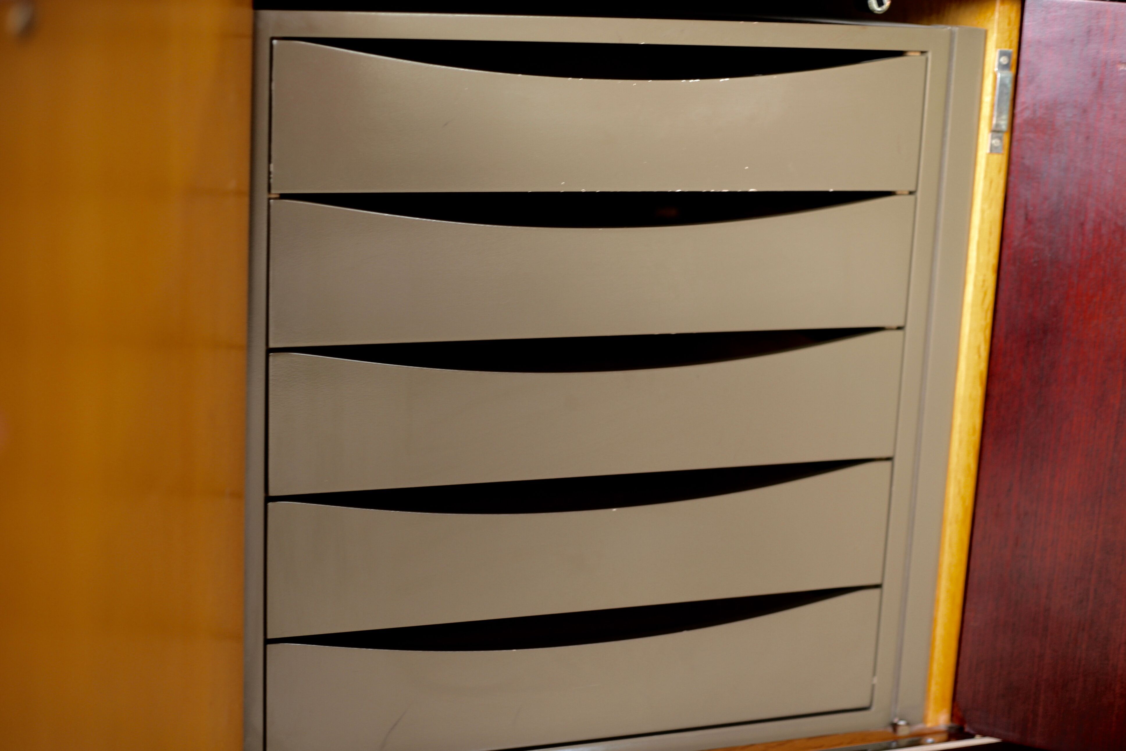 Sideboard solid wood and steel, France, cira 1970, Negroni edition