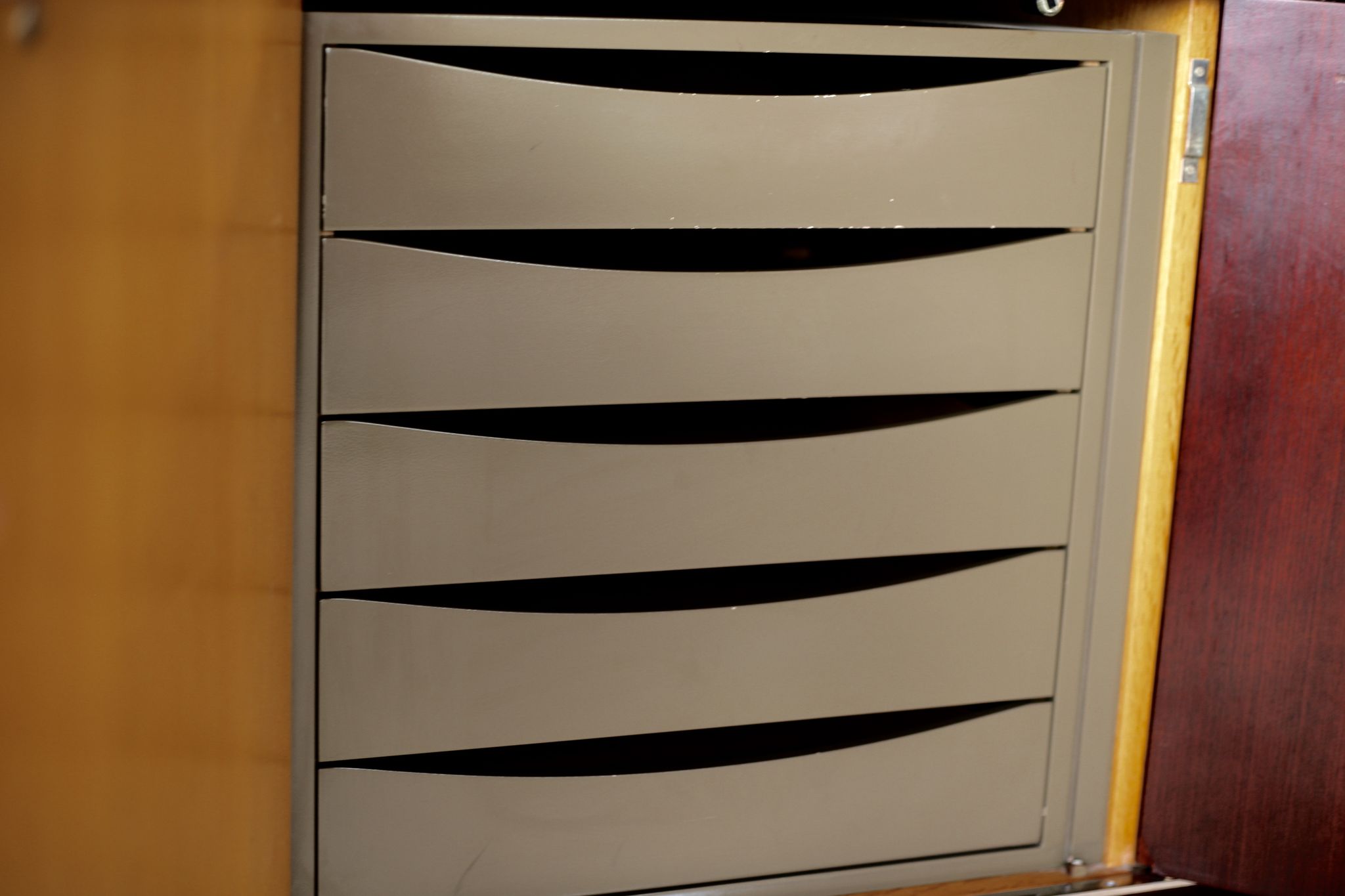 Sideboard solid wood and steel, France, cira 1970, Negroni edition