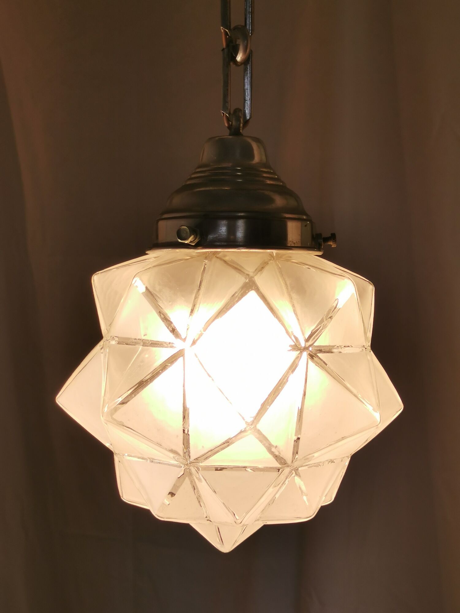 Star hanging in frosted glass and aluminum, 1960